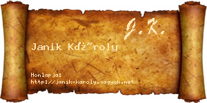 Janik Károly névjegykártya