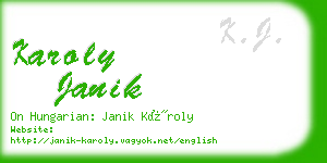 karoly janik business card